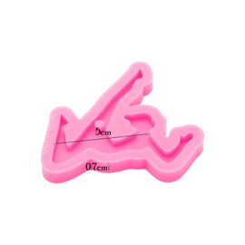 Shiny Glossy Beautiful Dancing Shape Keychain Silicone Mold with Hole Necklace Epoxy Jewellery Silicone Mold Resin Crafting Molds for Luggage Tag Pendant