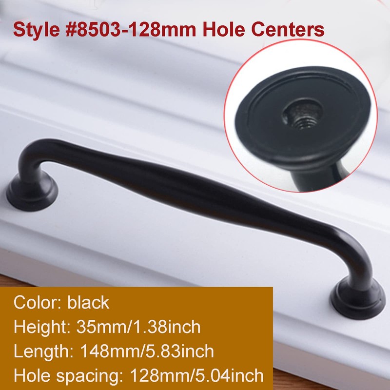 20pcs Black Kitchen Cabinet Handles Door Knobs Bar Drawer Cupboard