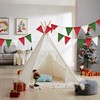 G2PLUS 12M Red Green and White Burlap Bunting, 36PCS Christmas
