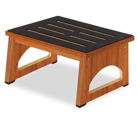 One Step Wooden Step Stools for Adults Seniors, Heavy Duty Stepping Stools Wooden Bed Step Stools for High Beds, 8.7 in Non-Slip Bedside Foot Stool for Bedroom, Office, Kitchen,Home,Bed