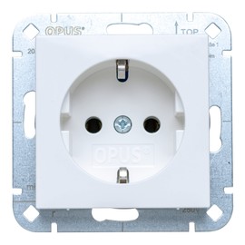 OPUS® 55 Earthing Contact Socket Premium without Touch Protection Colour Polar White