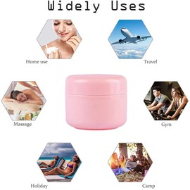 Envase de muestra cosmética de 100 ml, rosa, vacío, recargable, plástico, redondo, bote, crema facial, loción, envase de cosméticos, muestra de maquillaje para bricolaje (paquete de 20)