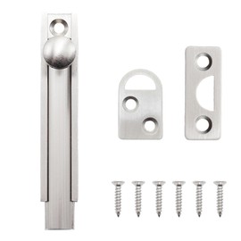Adyoney 3 Inch Brushed Silver Solid Brass Surface Bolt, Elegant and Durable Brass Slide Bolt Latch, Cabinet Surface Bolts with Screws, Secure and Stylish Hardware Accessory