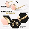 GQUEEN Retro Round Circle Steampunk Sunglasses for Women Men Polarized
