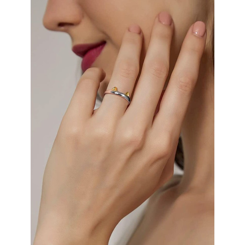 ChicSilver 925 Silver Ring, Women's Popular, Paw Ring, Cute, Cat,