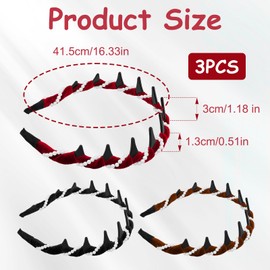 Shanmeidㅤ 3 Pack Vintage High Cranium Artificial Pearl Hairband, Elegant Beaded Pearl Headbands with Teeth, Anti-Slip Hair Comb Hoop Head Wear for Women, Decorative Headbands Hairs Accessories Gift