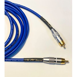 A1 Sound Van Damme Blue Ultra X Subwoofer Cable 5 Metre Single Length Terminated With Gold Plated RCA Phono Plugs.