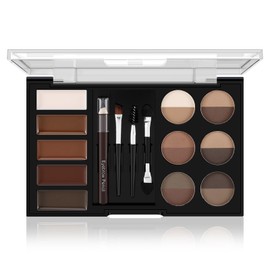 Apooliy Eyebrow Powder Palette Set, 12 Colors of Eyebrow Powder, 5 Colors of Eyebrow Mascara, 4 Eyebrow Stencils, Eyebrow Brush and Pencil, Volumizing Eyebrow Gel to Creates Natural Brows