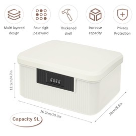 Hengrongshen Abschließbare Box Medizinbox 9L Medikamenten Aufbewahrung Klein Aufbewahrungsbox abschließbare Box Geldkassette Abschließbar für Medikamente, Süßigkeiten, Wertsachen