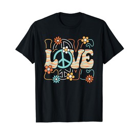 Love 60's 70's Party Outfit Groovy Hippie Peace Women Girls T-Shirt