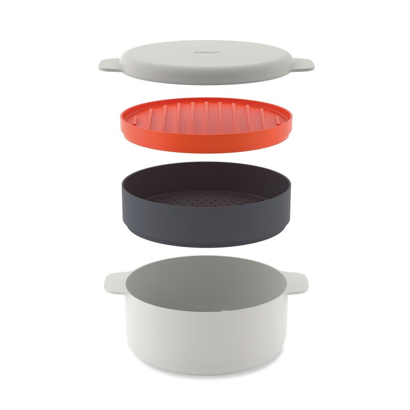 ジョセフジョセフ (Joseph Joseph) 電子レンジ調理器 スタッカブルクッキングセット ストーン/オレンジ M-クイジーン (M-Cuisine) プラスチック製 45001