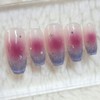 Chic Grape Handmade Nail Tip Gradient Magnet Nail - Point