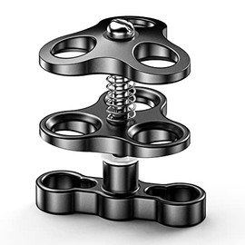Seafrogs 1'' Aluminum Ball Clamp Mount, Black Standard Underwater Ball Clamp Mount, 360 Degree Clip Adapter Bracket Holder for Underwater Diving Light Arms Tray System and Photography Diving Camera