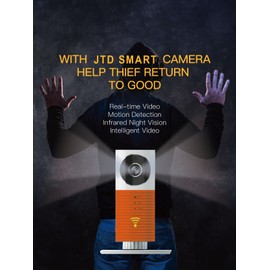 JTD Smart Wireless IP WiFi DVR Security Surveillance Camera with Motion Detector Two-Way Audio & Night Vision Best Security Camera Baby Monitor for Your Baby,Home, Pet or Business (Orange)