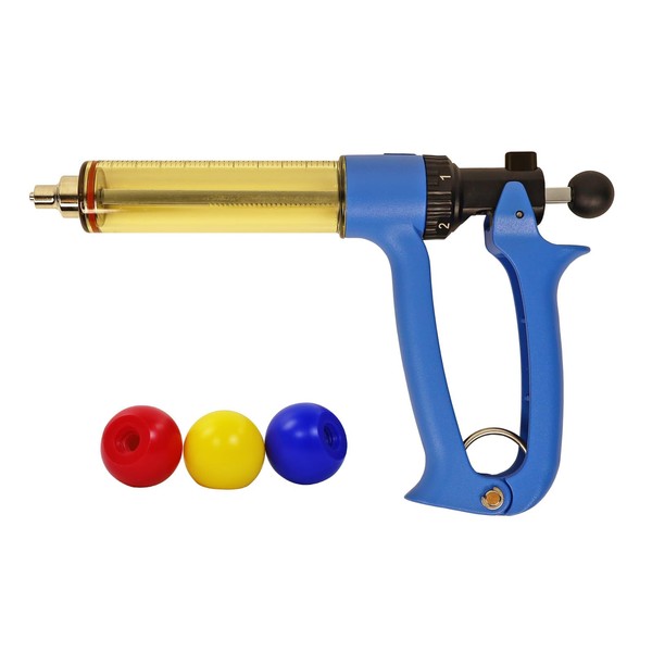 50ML Semi Automatic Livestock Syringe, with Extra 3 Colored Piston