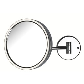 Jerdon 8.5-Inch Magnifying Wall Mount Mirror - Makeup Mirror with 5X Magnification & 11.5 inch Wall Extension - Chrome Finish - Model JD13C