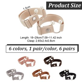 PH PandaHall 6 Pairs High Heel Anti-Loose Straps, Colorful High Heel Straps with U-Shaped Clasp Detachable Shoelace Accessories Elastic Ankle Straps for Women High Heeled Shoes
