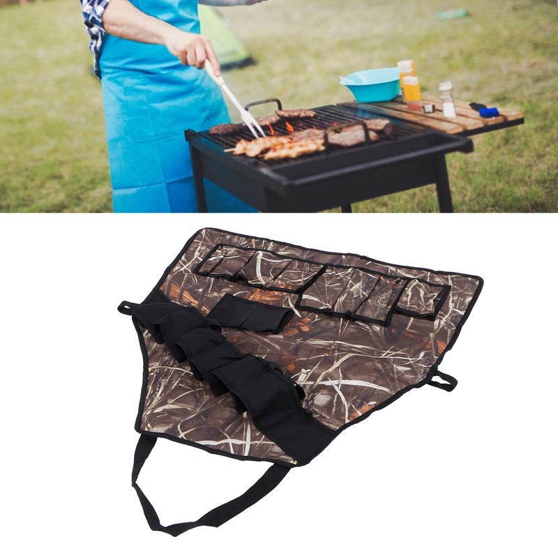 Multi Pockets Apron 600D Oxford Fabric Camouflage Picnic Barbecue Aprons