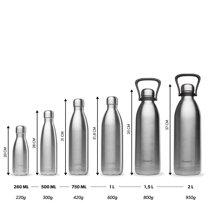 QWETCH - Isothermal Originals Bottle - Granite Grey 260ml -