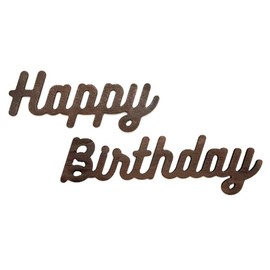 regalo Wood Garland, Birthday, Wooden Garland, Birthday Letter Banner (Round Gothic Dark)