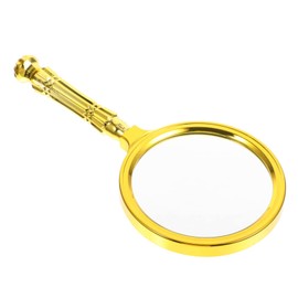 HOMSFOU gold plated magnifying glass mira royal detective reading magnifier glass portable magnifying glass hand lens kids toys magnifying glass for reading gift Metal Zinc alloy child