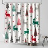MEHOFOND 72x72in Merry Christmas Shower Curtain Pattern with Christmas Trees