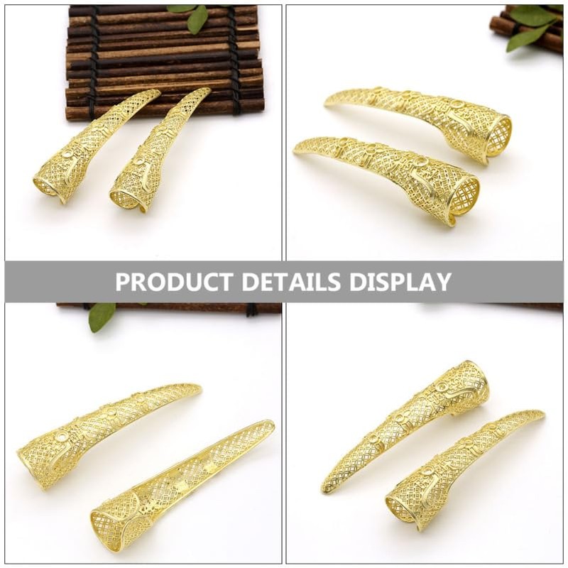 KOMBIUDA 2pcs Nail Set Halloween Cosplay Accessories Nail Ring Tip