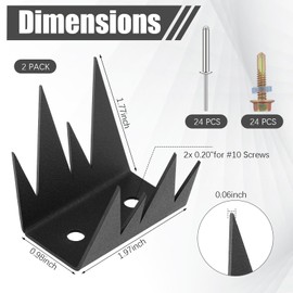 Yaocom 12 Pcs Fence Spikes Security Anti Climb Wall Spikes with Screws Intruder Thief Security Fence Pointed Nails Metal Outdoor Anti Climb Nail for Wall Railing Roof Home (Mountain)