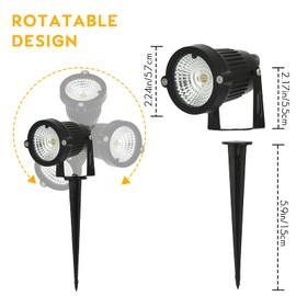 ACHENGE Color Change Landscape Lighting Low Voltage LED Outdoor Spotlights 6W 12V IP66 Waterproof Landscaping Lights Remote Control Garden Pathway Lights RGB Trees Decorations