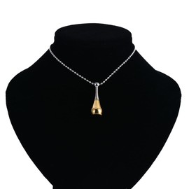 Rockyu Necklace Men's Memorial Urn Necklace Stainless Steel Water Drop Shape Perfume Holder Pendant Gold Silver Black Keepsake Jewelry for Ashes Christmas Sympathy Gift