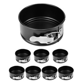QWORK 4 Inch Springform Pan Set, Nonstick, Leakproof Mini Cheesecake Pans with Removable Bottom, Carbon and Stainless Steel Construction, 8 Pcs
