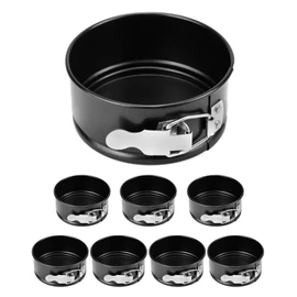 QWORK 4 Inch Springform Pan Set, Nonstick, Leakproof Mini Cheesecake Pans with Removable Bottom, Carbon and Stainless Steel Construction, 8 Pcs