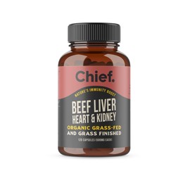 Chief Organic Beef Liver, Heart & Kidney Supplement, Daily Immunity Boost, 100% Grass-Fed Aussie Cattle, High in Vitamin A, B9 & B12, 120 Capsules