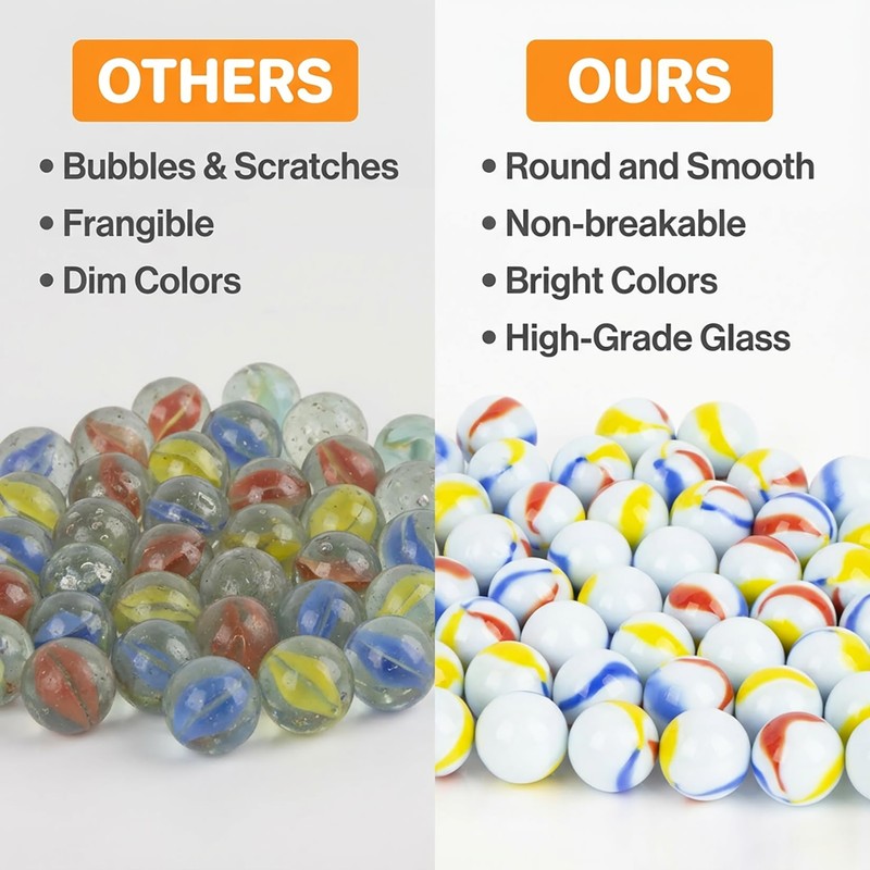 MAQIHAN 78pcs Glass Marbles - Bulk Marble Collection Cat Eye