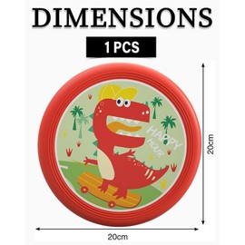 QLEUIFT 1 x Flving Disc for Children Soft Throwing Disc Soft Flving Disc Thickened with Cartoon, Dinosaur Pattern for Children Sports, Diameter 20 cm