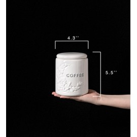 TAWCHES Wing Petal Ceramic Canisters Sets For The Kitchen Canisters For Countertop Set of 3 Airtight Coffee Canisters For Ground Coffee Sugar Container Tea Storage Jars With Lids