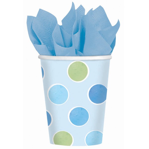 Blue with Dots 9 oz. Paper Cups