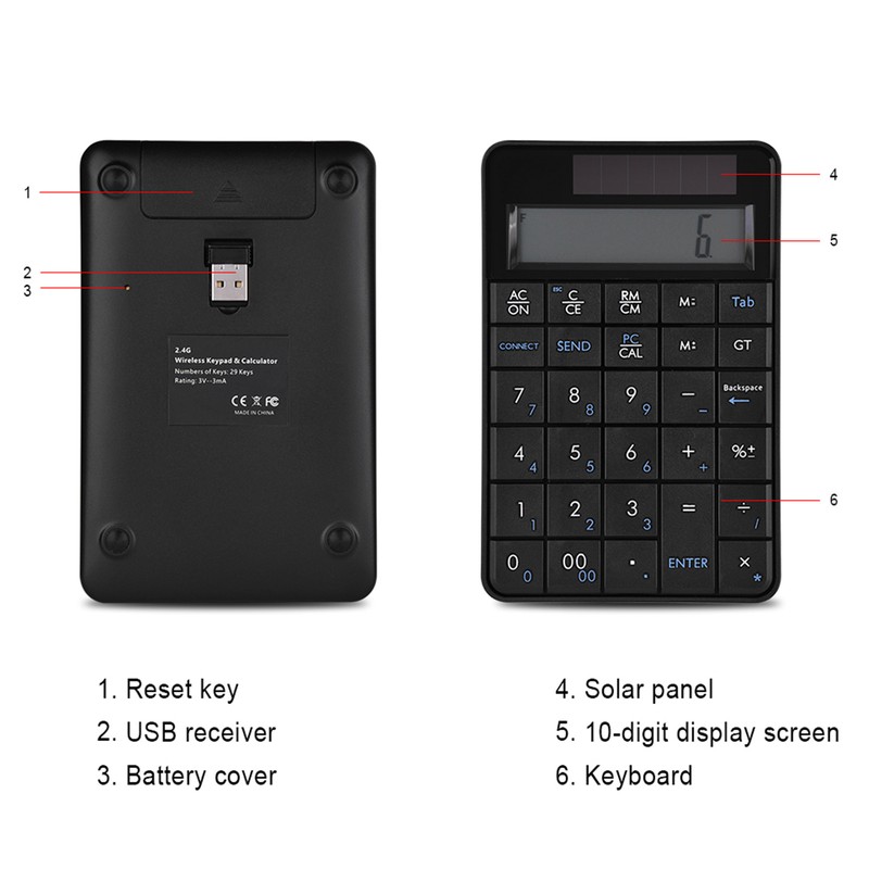Mini 2.4G USB Wireless 2 In 1 29 Keys Numeric
