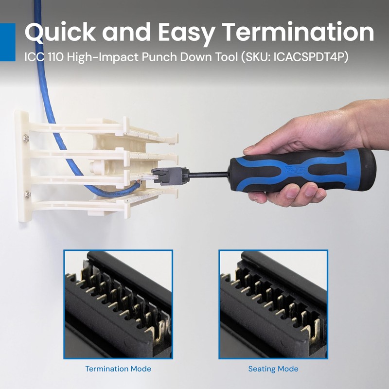 ICC 110-Style C-5 Connector, 5-Pair, CAT5e Rated, 100-Pack, IDC Termination