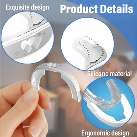 VPOUERY Anti-Schnarch-Mundstück, Wirksame Nachtaufbissschienen zur Verhinderung von Zähneknirschen und Schnarchen, geeignet für Männer und Frauen, Snoring Stopper (Weiß)