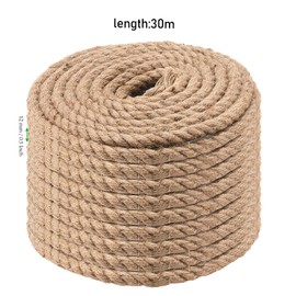 MAHIONG 100 Feet 1/2 Inch Twisted Jute Rope, 3 Strand Hemp Rope Manila Rope Hanging Swing Cord for Nautical, Crafting, Gardening, Camping, Decor, Landscaping