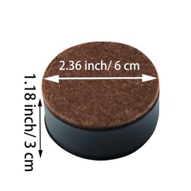 AUXBC 1.2 Inch Self-Adhesive Furniture Riser, Round Carbon Steel Bed Table Sofa Lift Heavy Duty Bed Riser, Adds 1.2 Inch Height with Felt Pad (4Pcs/Black)