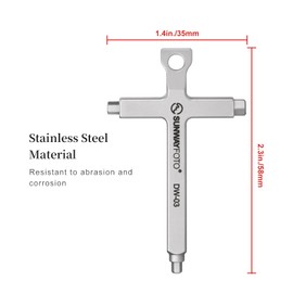 SUNWAY DW-03 Stainless Photography EDC Multi-Tool Hex Key Allen Wrench 4-in-1(2.5mm, 3mm, 4mm, Flat Head Screw Driver)