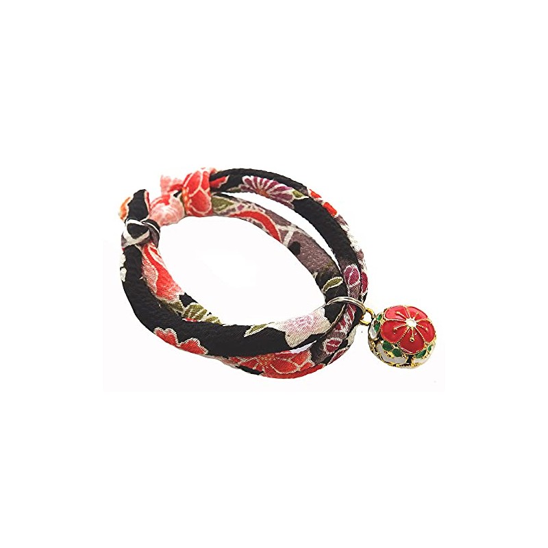 Collar: Cat collar, cat bell charm (fireworks black, plum red),