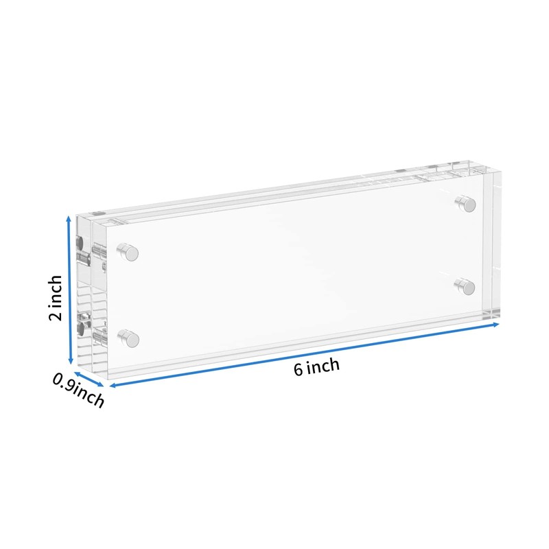 Niubee 2x6 Photo Booth Frame, Clear Acrylic Desktop Double Sided