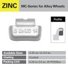 CKAuto MC-Series Zinc Clip on Wheel Weights 0.5oz, 1/2oz, Coated,