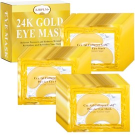 50 Pares De Parches Para El Contorno De Ojos, Mascarilla De Oro De 24 Quilates, Mascarilla Con Colágeno, Almohadillas De Gel Para Ojos Hinchados Y... 