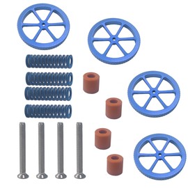 AUXBC 4Pcs Blue Aluminum Alloy Leveling Nuts+4Pcs Hot Bed Springs+4Pcs Screws+4pcs Heatbed Silicone Leveling Column Mounts for Ender 3/3 Pro/3 V2/3 Neo/5/5 Plus/CR-10 Series 3D Printers