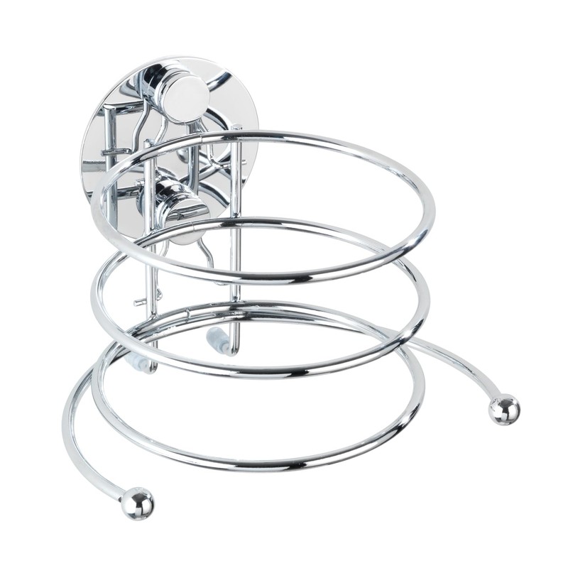 Wenko 18770100 Turbo-Loc Porta Asciugacapelli, Fissaggio Senza Trapano, Acciaio, 11,5