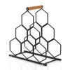 Drincarier Small Black Wine Rack 6 Bottle Holder Countertop -